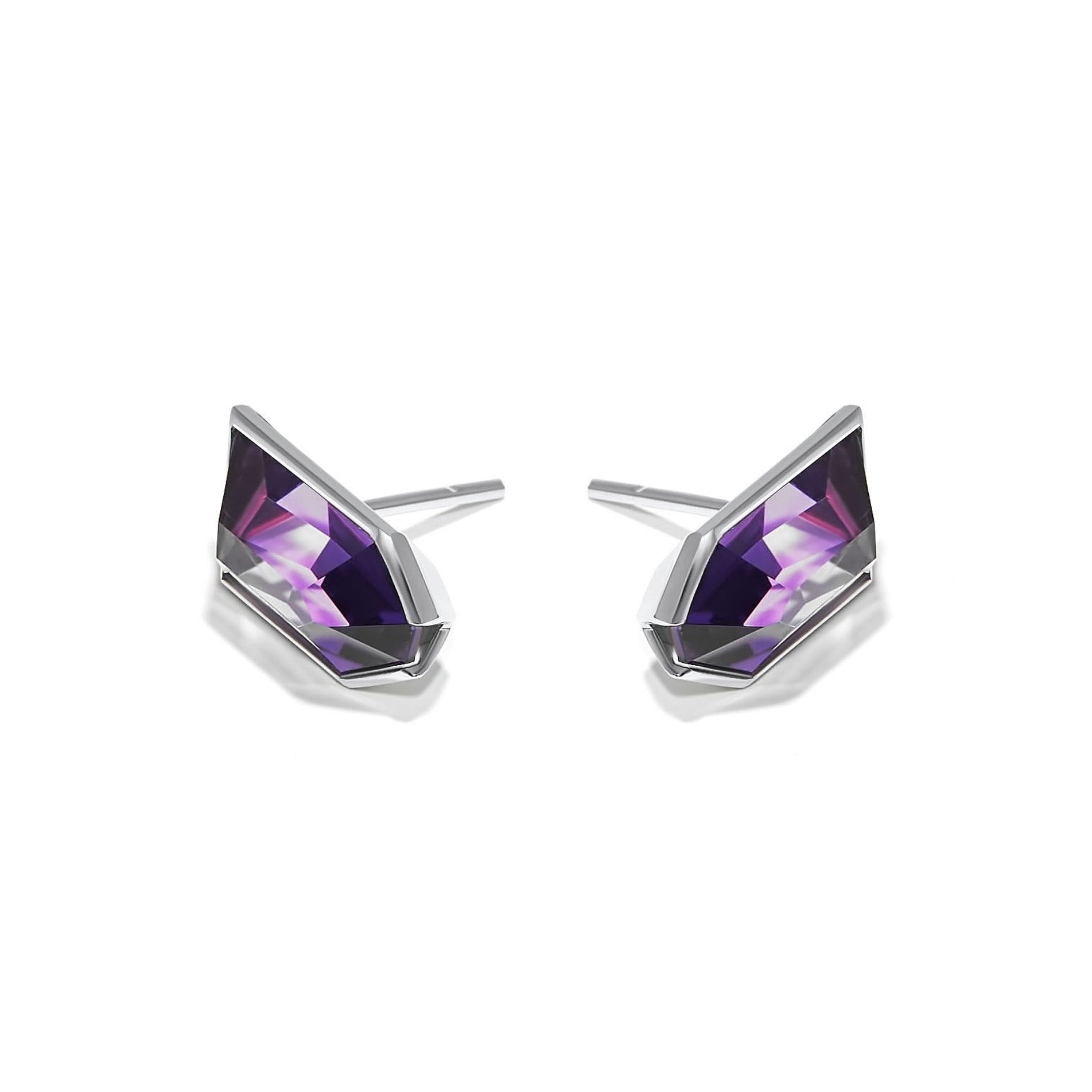 The Airborne Amethyst Earrings are a stunning piece of jewelry crafted with exquisite attention to detail. These earrings are made of high-quality 18K white gold, adding a touch of elegance and sophistication to the design. The use of white gold enhances the overall beauty and durability of the earrings.